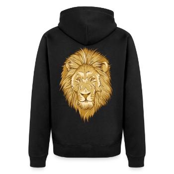 Lion Tête de lion - Veste à capuche bio Premium Unisexe - noir - Dos - Nico (187cm)