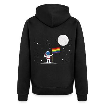 Astronaut Schwul Gay LGBT Pride LGBTQ - Veste à capuche bio Premium Unisexe - noir - Dos - Nico (187cm)