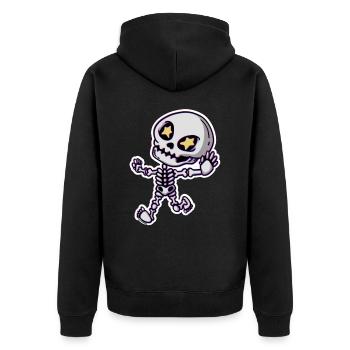 Skeleton bone dead halloween kids gift - Unisex Premium Organic Zip Hoodie - black - Back - Nico (187cm)
