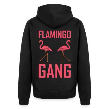 Gang des flamants roses - Veste à capuche bio Premium Unisexe - noir - Dos - Nico (187cm)