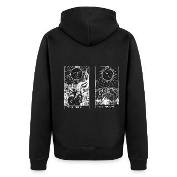 Soleil et Lune Tarot Opposites Hell - Veste à capuche bio Premium Unisexe - noir - Dos - Nico (187cm)