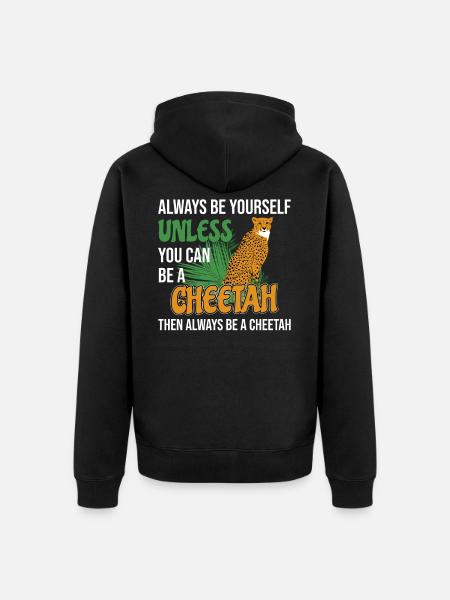 Guépard drôle en disant idée cadeau enfants - Veste à capuche bio Premium Unisexe - noir