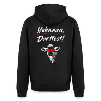 Yehaa Dorffest Schuetzenfest Party Volksfest - Unisex Premium Bio Zip Hoodie - Schwarz - Hinten - Nico (187cm)