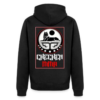 Chechen MMA Chechnya MMA - Unisex Premium Bio Zip Hoodie - Schwarz - Hinten - Nico (187cm)