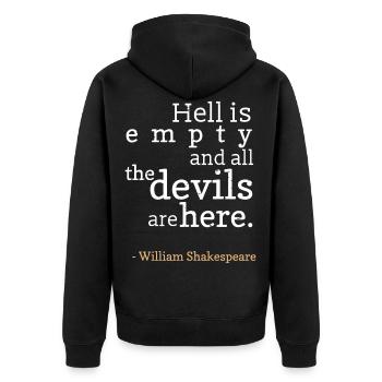 Shakespeare Drama Literatur - Unisex Premium Bio Zip Hoodie - Schwarz - Hinten - Nico (187cm)