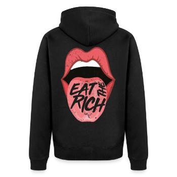Eat the rich Socialisme Communisme - Veste à capuche bio Premium Unisexe - noir - Dos - Nico (187cm)
