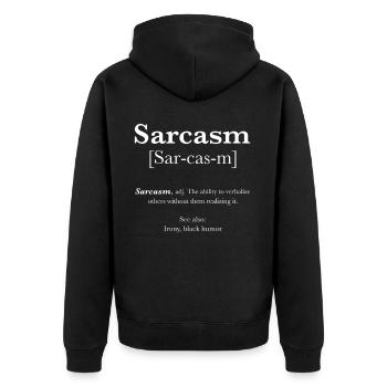 Sarcasme sarcastique drôle drôle Eloquent - Veste à capuche bio Premium Unisexe - noir - Dos - Nico (187cm)