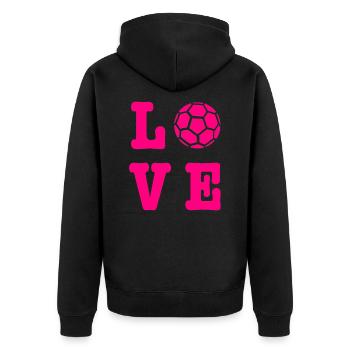 Handball Handball Coach Gift for daughter - Unisex Premium Organic Zip Hoodie - black - Back - Nico (187cm)
