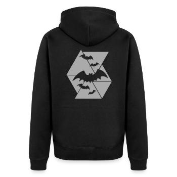 Fledermaus Fledermaus-Flügel Fledermäuse - Unisex Premium Bio Zip Hoodie - Schwarz - Hinten - Nico (187cm)