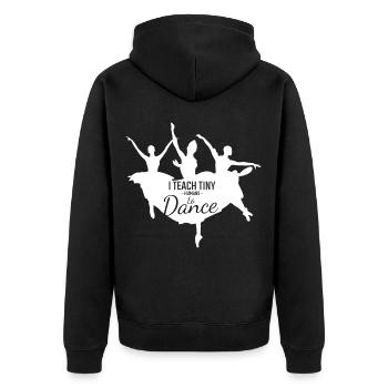 Ballett Lehrer mit Ballerina Illustration - Unisex Premium Bio Zip Hoodie - Schwarz - Hinten - Nico (187cm)