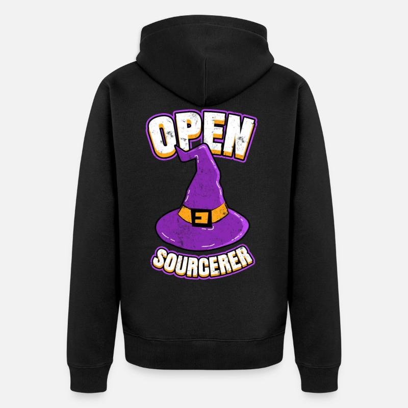 Open Sourcerer Programmierer Hacker - Unisex Premium Bio Zip Hoodie - Schwarz