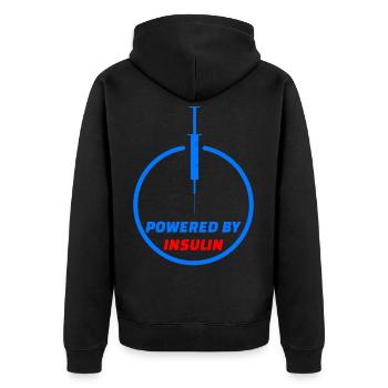 Diabetes Insulin Saying - Unisex Premium Organic Zip Hoodie - black - Back - Nico (187cm)