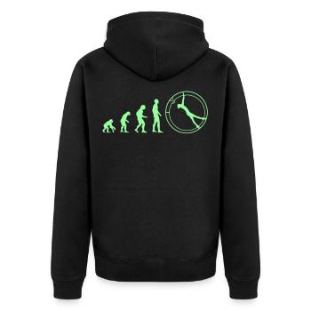 Rhönrad I Athlet I Mannschaft I Geschenk I Verein - Unisex Premium Bio Zip Hoodie - Schwarz - Hinten - Nico (187cm)