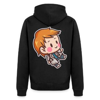 Arzt Doktor Krankenhaus Medizin Pflaster Geschenk - Unisex Premium Bio Zip Hoodie - Schwarz - Hinten - Nico (187cm)