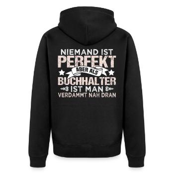 Buchhalter Buchhaltung Finanzen Beruf Geschenk - Unisex Premium Bio Zip Hoodie - Schwarz - Hinten - Nico (187cm)