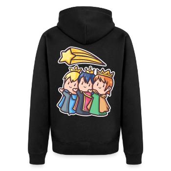 Heilige drei Könige Morgenland Weihnacht Geschenk - Unisex Premium Bio Zip Hoodie - Schwarz - Hinten - Nico (187cm)