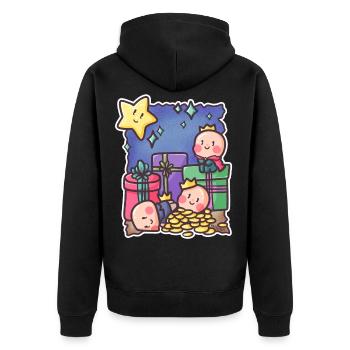 Heilige drei Könige Morgenland Weihnacht Geschenk - Unisex Premium Bio Zip Hoodie - Schwarz - Hinten - Nico (187cm)