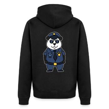 Cadeau de dessin animé panda ours de sécurité police - Veste à capuche bio Premium Unisexe - noir - Dos - Nico (187cm)