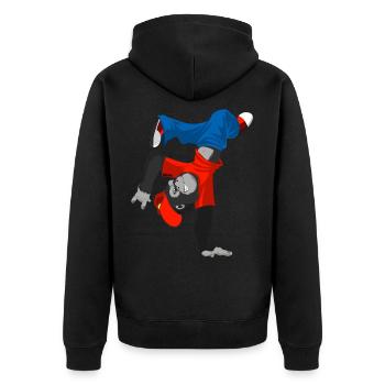 Gorilla Affe Zoo Breakdance tanzen Kinder Geschenk - Unisex Premium Bio Zip Hoodie - Schwarz - Hinten - Nico (187cm)