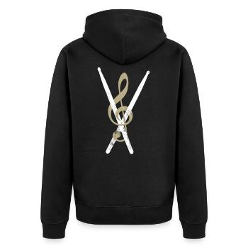 Drum Drumsticks Clef - Veste à capuche bio Premium Unisexe - noir - Dos - Nico (187cm)