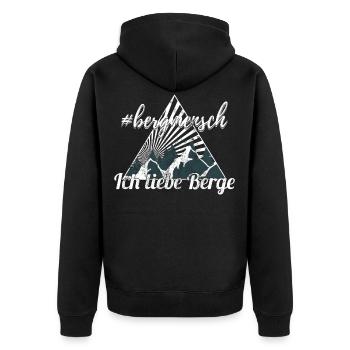 Climber climbing mountains mountain man gift idea - Unisex Premium Organic Zip Hoodie - black - Back - Nico (187cm)