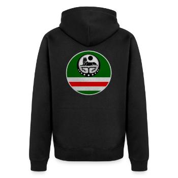 Drapeau tchétchène. Tchétchène né, Chchnyan Borz - Veste à capuche bio Premium Unisexe - noir - Dos - Nico (187cm)
