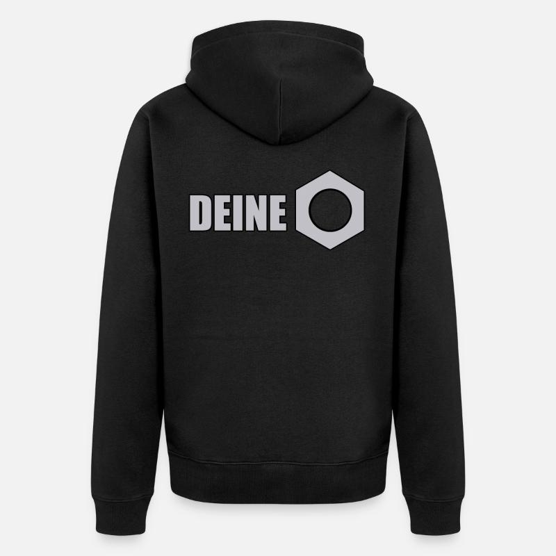 Deine Mutter Geschenk - Unisex Premium Bio Zip Hoodie - Schwarz