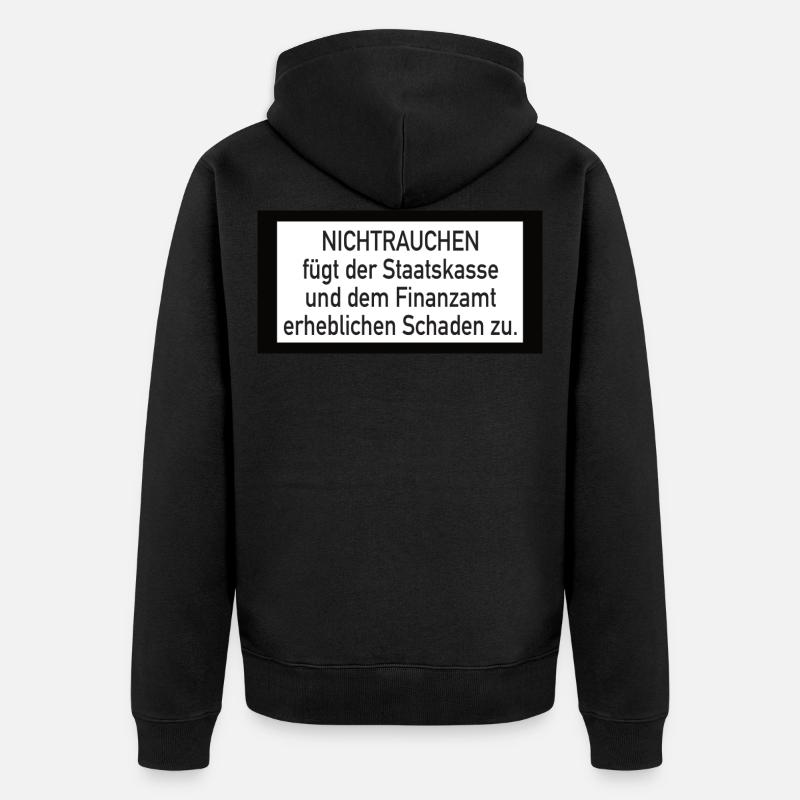 Nichtrauchen Dampfen - Unisex Premium Bio Zip Hoodie - Schwarz