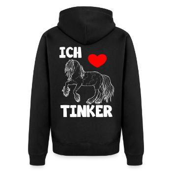 J’aime les chevaux de Tinker - Veste à capuche bio Premium Unisexe - noir - Dos - Nico (187cm)