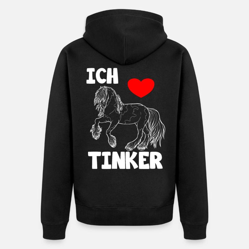 J’aime les chevaux de Tinker - Veste à capuche bio Premium Unisexe - noir