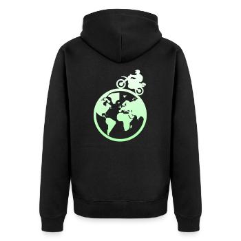Moto moto moto moto - Veste à capuche bio Premium Unisexe - noir - Dos - Nico (187cm)