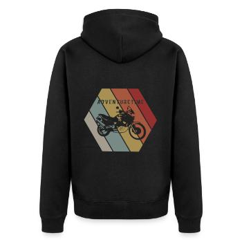 Moto moto moto moto - Veste à capuche bio Premium Unisexe - noir - Dos - Nico (187cm)