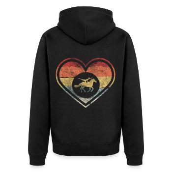 Voltigieren Voltage Vaulting Gift - Unisex Premium Organic Zip Hoodie - black - Back - Nico (187cm)