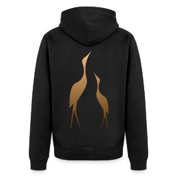 Crane Cranes Crane monitor Crane field - Unisex Premium Organic Zip Hoodie - black - Back - Nico (187cm)