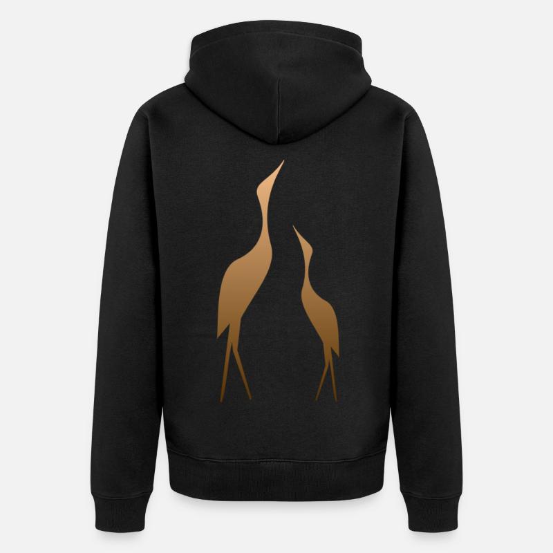 Kranich Kraniche Kranichbeobachter Kranichfeld - Unisex Premium Bio Zip Hoodie - Schwarz