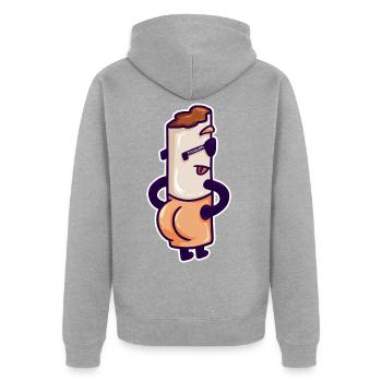 Cigarette Tabagisme Cigarette Addiction Comic Cadeau - Veste à capuche bio Premium Unisexe - gris chiné - Dos - Nico (187cm)