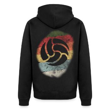 Volleyball-team Beachvolleyball Volleyball Vintage - Unisex Premium Bio Zip Hoodie - Schwarz - Hinten - Nico (187cm)