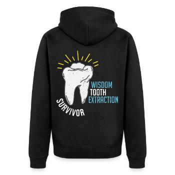 Wisdom tooth design - Unisex Premium Organic Zip Hoodie - black - Back - Nico (187cm)