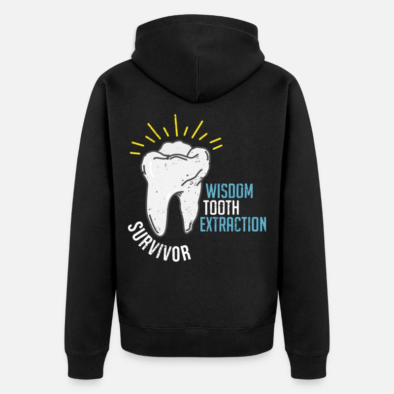Conception de dent de sagesse - Veste à capuche bio Premium Unisexe - noir