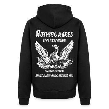 Phoenix - Unisex Premium Organic Zip Hoodie - black - Back - Nico (187cm)
