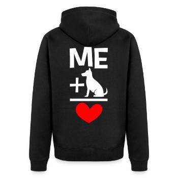 Hund und ich bestes Team Hunde Geschenkidee - Unisex Premium Bio Zip Hoodie - Schwarz - Hinten - Nico (187cm)