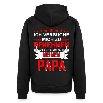 Papa sort pour les enfants - Veste à capuche bio Premium Unisexe - noir - Dos - Nico (187cm)