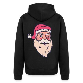 Bonnet Père Noël rouge - Veste à capuche bio Premium Unisexe - noir - Dos - Nico (187cm)