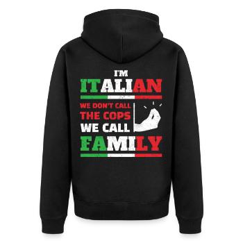 Famille mafia italienne - Veste à capuche bio Premium Unisexe - noir - Dos - Nico (187cm)