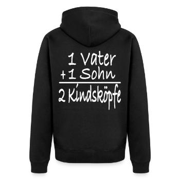 Vater und Sohn - Unisex Premium Bio Zip Hoodie - Schwarz - Hinten - Nico (187cm)