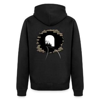 Cadeau de rails de tunnel tunnel percée - Veste à capuche bio Premium Unisexe - noir - Dos - Nico (187cm)