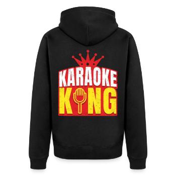 Karaoké Roi - Veste à capuche bio Premium Unisexe - noir - Dos - Nico (187cm)
