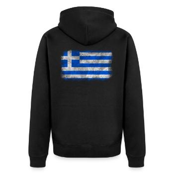 Drapeau grec Cool vacances en famille grecque - Veste à capuche bio Premium Unisexe - noir - Dos - Nico (187cm)