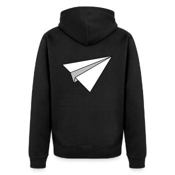 Papier avion papier avion construction art enfants - Veste à capuche bio Premium Unisexe - noir - Dos - Nico (187cm)