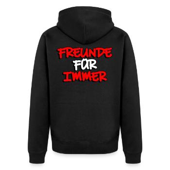 Amis pour Toujours Inscription Cadeau - Veste à capuche bio Premium Unisexe - noir - Dos - Nico (187cm)